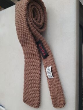 Vintage Brown Knit Virgin Wool Tie - Men's Textured Knit Tie 100% virgin Wool.